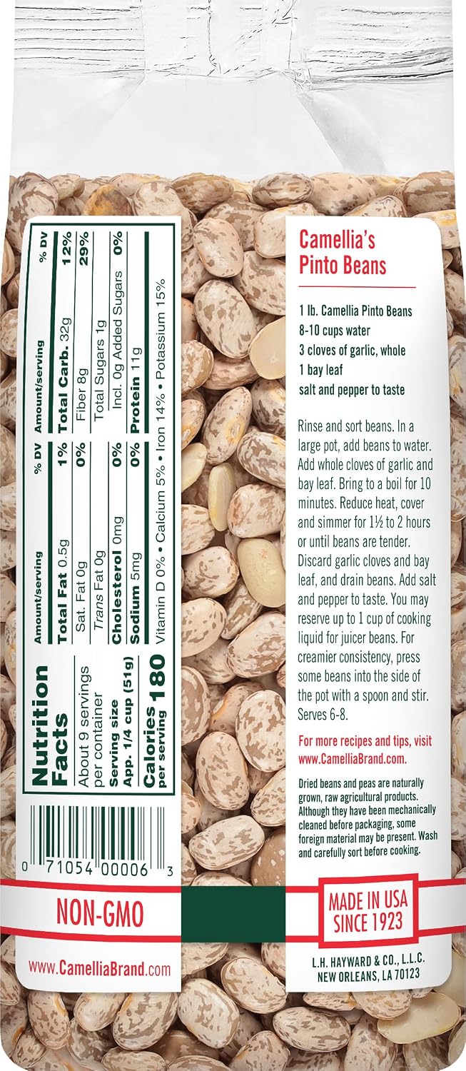 Camellia Brand Dried Pinto Beans – Premium Heirloom Beans for Chile Con Carne